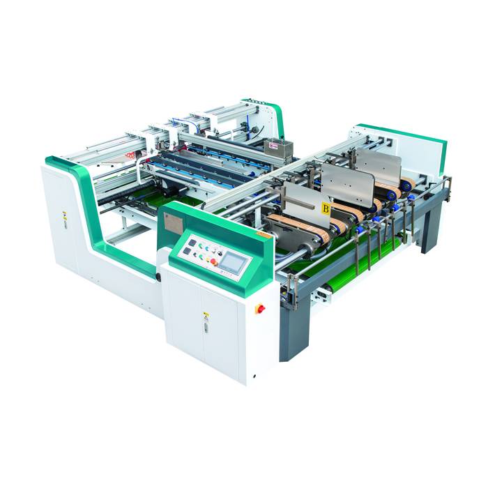 Zm-2300 High Speed Semi Automatic Corrugated Cardboard Double Box Pasting Glueing Machine Double Pieces Folder Gluer Machine